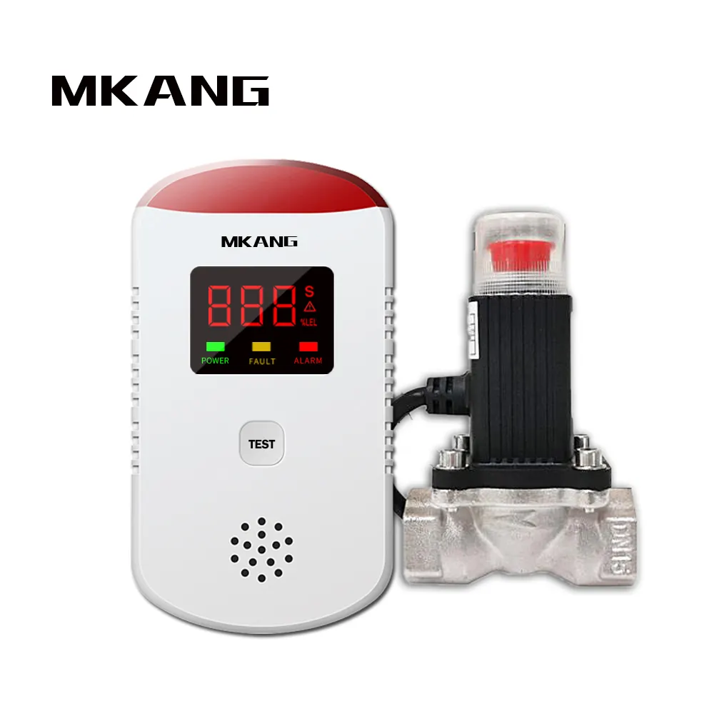 La fabbrica grossisti il MKRQ901standalone gas naturale/gas di carbone/GPL rilevatore di gas sensore di allarme con spegnimento automatico valvola di scarico