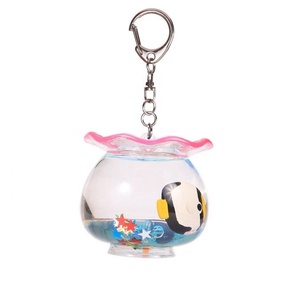 OEM redondo pecera forma líquido flotante llavero agua aceite llaveros personalizado agua flotador llavero para niños regalos - Product Image 2