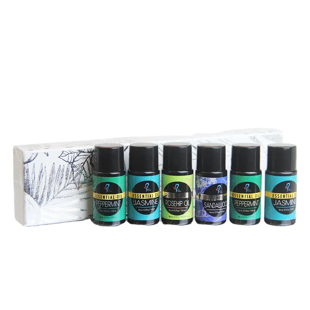 Private label 100% natural home hotel aroma diffusore essenziale set regalo olio aceites aromaticos olio essenziale di menta piperita di oliva