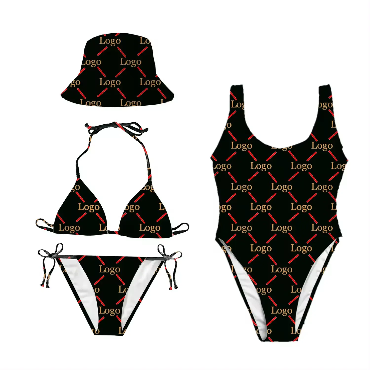 Conjunto de biquíni triangular para praia, roupa de banho sexy com micro cordão, logotipo personalizado de sua marca, novidade da moda, novo para mulheres, novidade de 2024