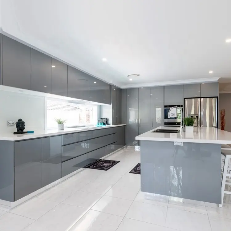 Armadio da cucina modulare 2022 moderno nuovo Design laccato moderno per mobili per la casa 1 Set piccolo armadio da cucina con lavello Villa
