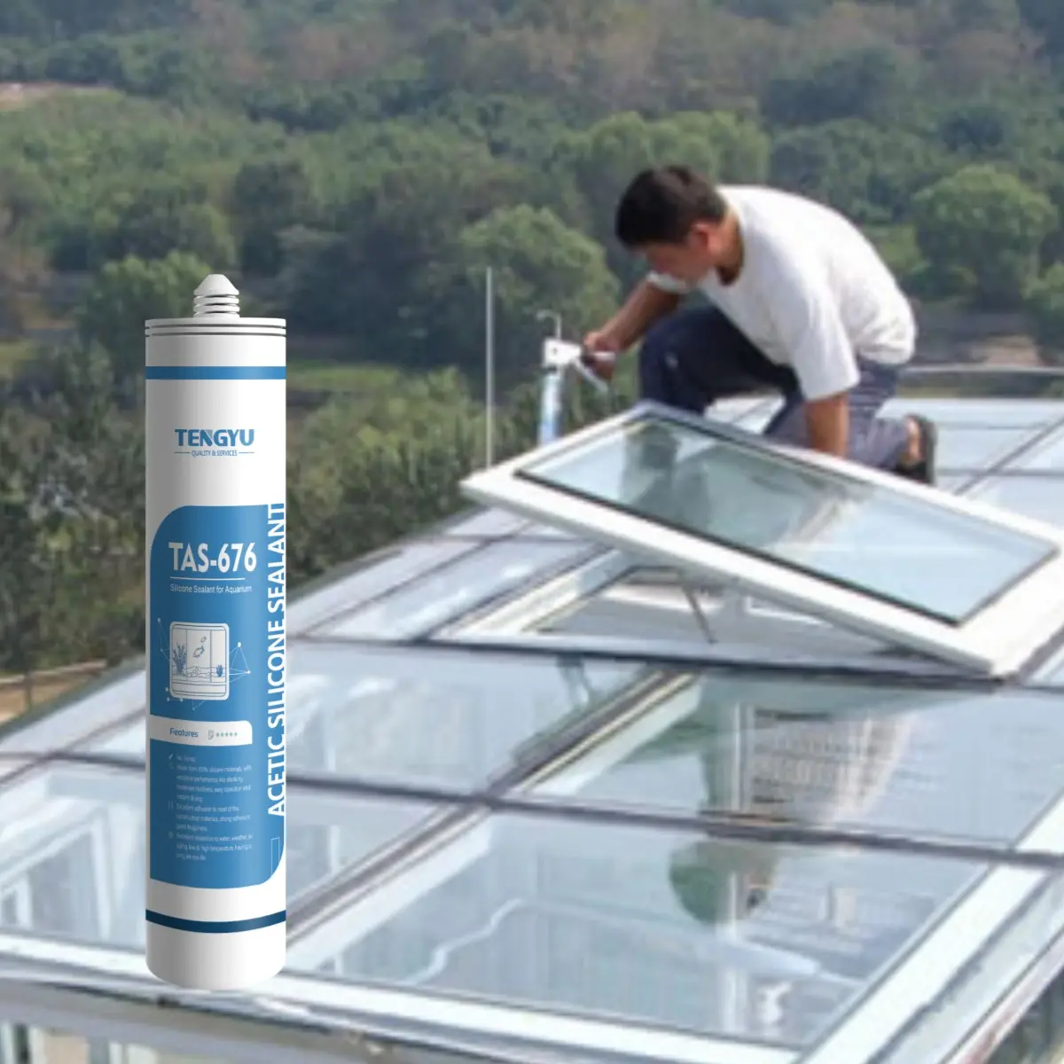 Penyegel kaca Skylight silikon 100% Sealant silikon bening Sealant silikon struktural tahan air