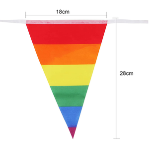 Hot Selling Decorative Colored Polyester <strong>Triangle</strong> Pennant <strong>String</strong> Lgbt Gay <strong>Flag</strong> <strong>Bunting</strong> <strong>Flags</strong> - Product Image 1