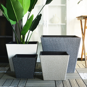 Flower <strong>Pot</strong> Ceramic Like Flower <strong>Pot</strong> Outdoor Square Corner Decor Large <strong>Plant</strong> <strong>Pots</strong> <strong>Stones</strong> Textured Large Square Planters - Product Image 5