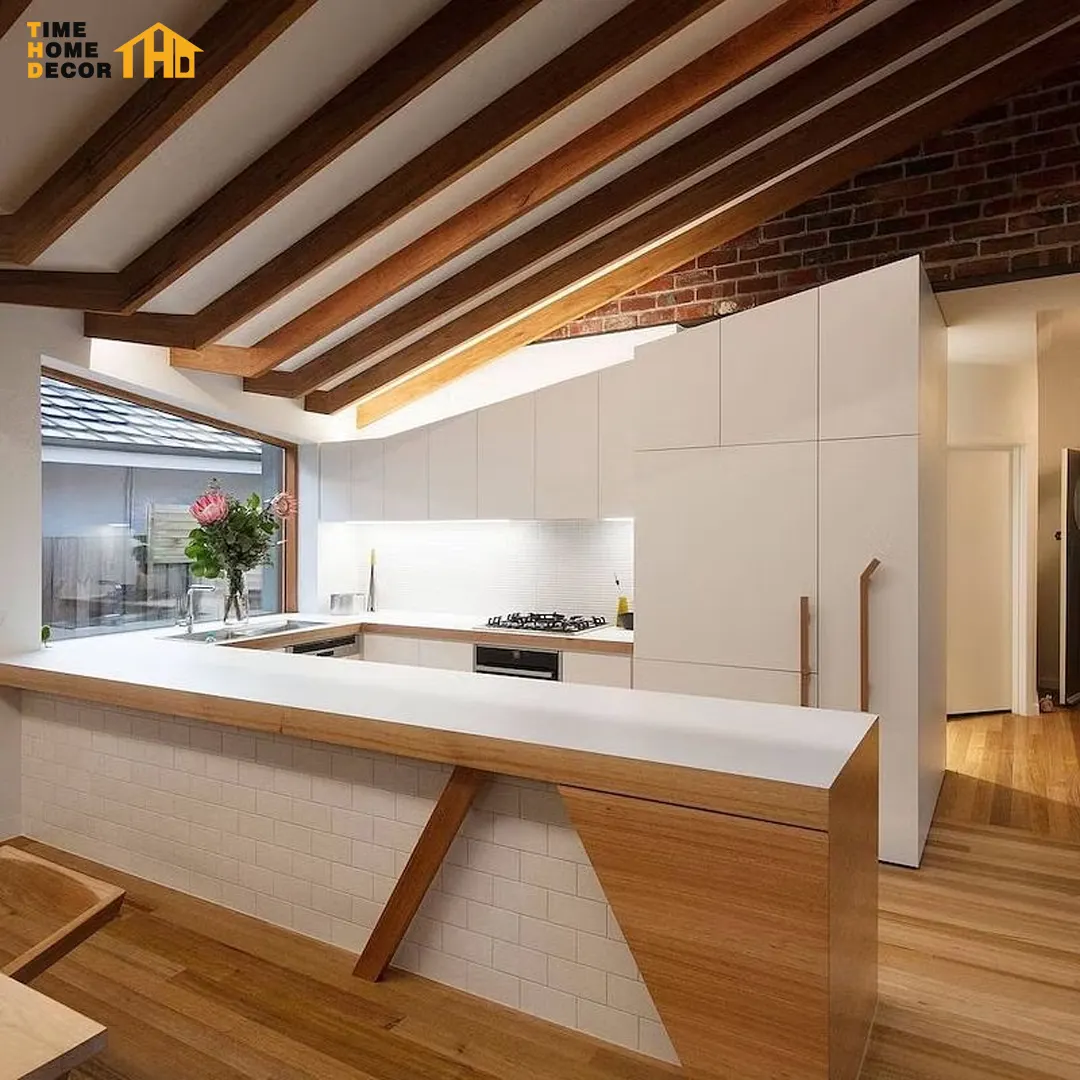 Luxury Bespoke Kitchen Modern Custom Wet Kitchen Cabinets With Glass Island Scandi Home Style