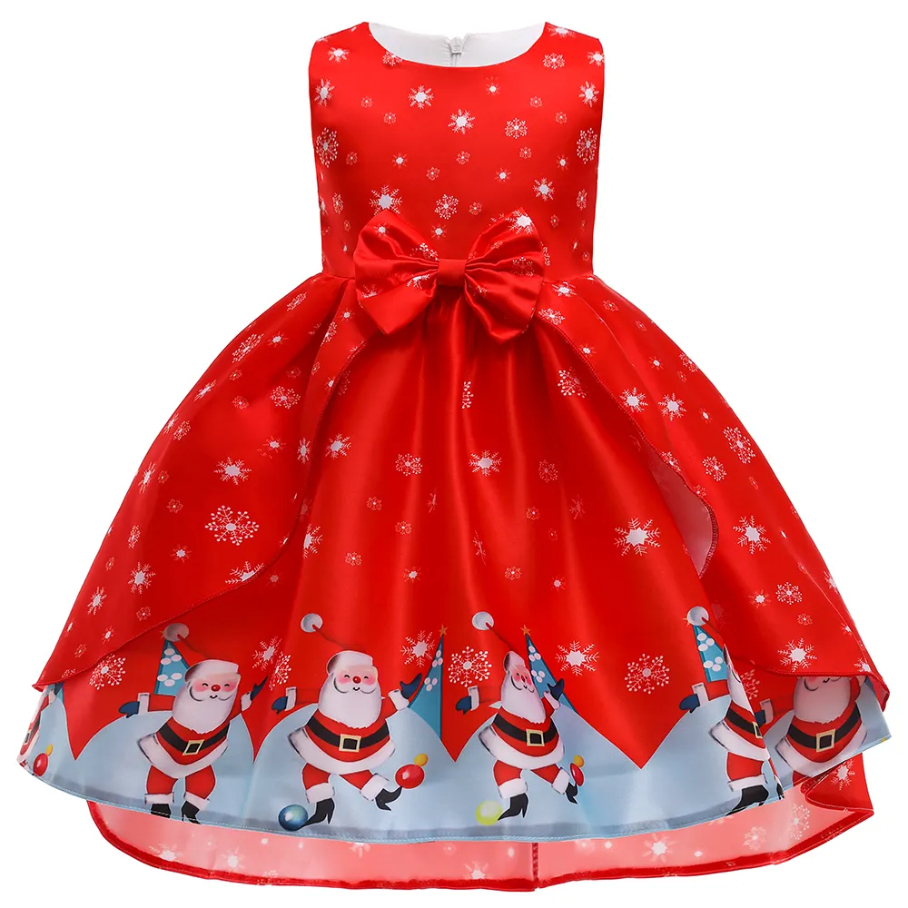 MQATZ 2023 vendita calda neonate vestono bambini Designer festa di natale indossare babbo natale stampato vestito finale