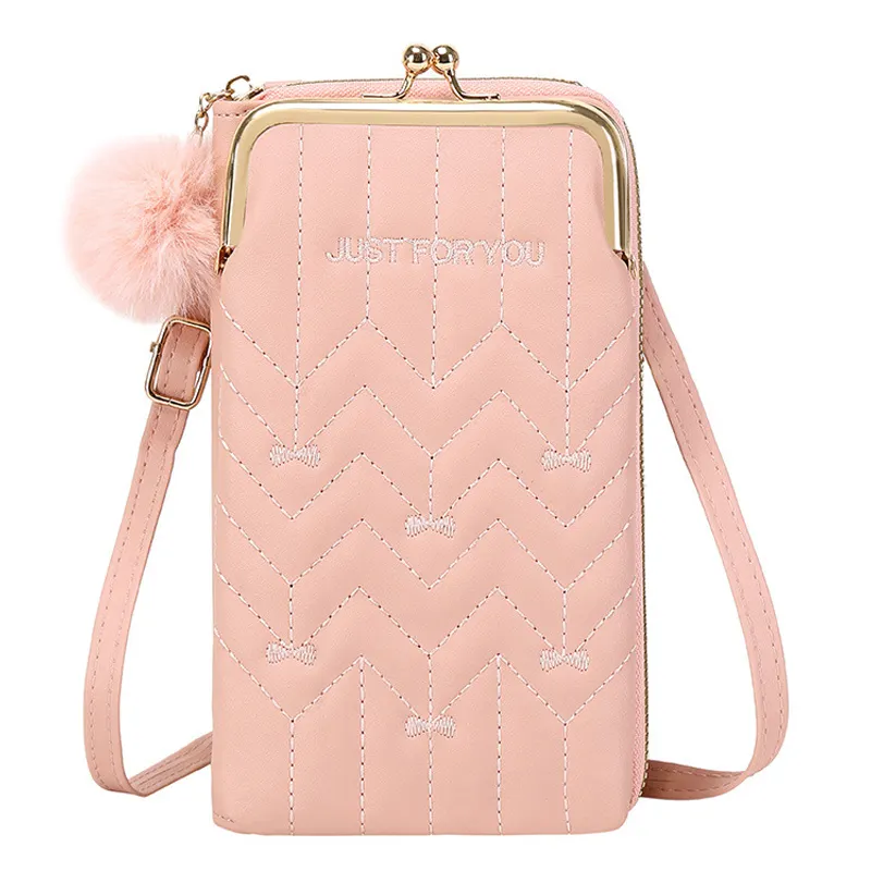 HR525 Sacos de Telefone Móvel das Mulheres Novo Celular Saco Crossbody das Mulheres PU Lock Purse Bolso Moeda Mini Carteira Bolsa de Ombro