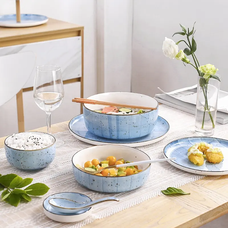 Grosir Set Peralatan Makan Set Peralatan Makan Porselen, Set Peralatan Makan Keramik Pesta Acara Jamuan Makan untuk 6 12 Orang