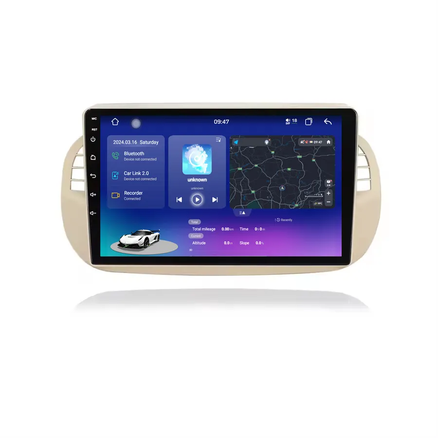 8-Core 8 256GB QLED pantalla Dsp Rds Cp coche REPRODUCTOR DE DVD pantalla de vídeo para 1din para Fiat 500 coche Android 13 Radio