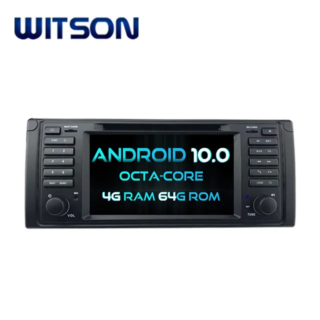 WITSON Octa 코어 안드로이드 10.0 더블 딘 자동차 DVD GPS 5 E39 시리즈 (1996-2001) 4G RAM 1080P 터치 스크린 32GB ROM