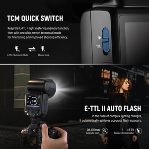 NEEWER Z2 2.4G TTLラウンドヘッドフラッシュスピードライトforCanon/Nikon/SonyアップグレードされたUI2調整可能モデルランプ2600mAhフラッシュ - Product Image 5