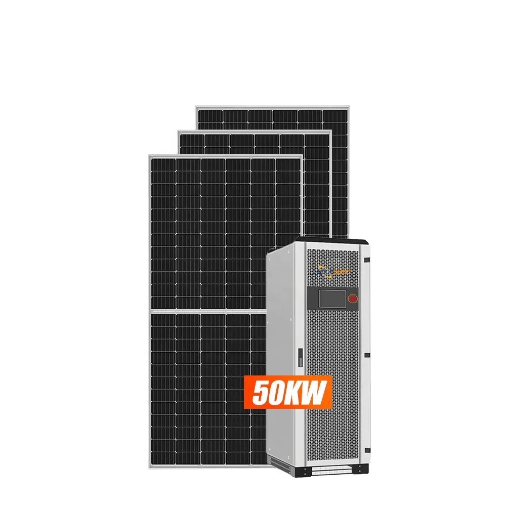 50Kw 40Kw pannello di accumulo di energia solare industriale sistema solare generatore elettrico casa 50Kw 30kW ibrido sistema solare