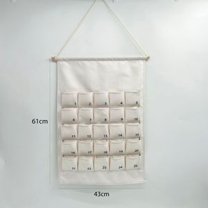 Trên Tường Cotton <span class=keywords><strong>Linen</strong></span> 3 Túi Phía Sau Cửa Treo Túi Biểu Tượng Tùy Chỉnh Treo Lưu Trữ Tổ Chức Cho Các Phụ Kiện Hàng Ngày - Product Image 3