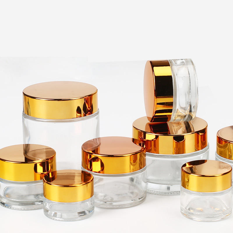 transparent jar+rose gold lid