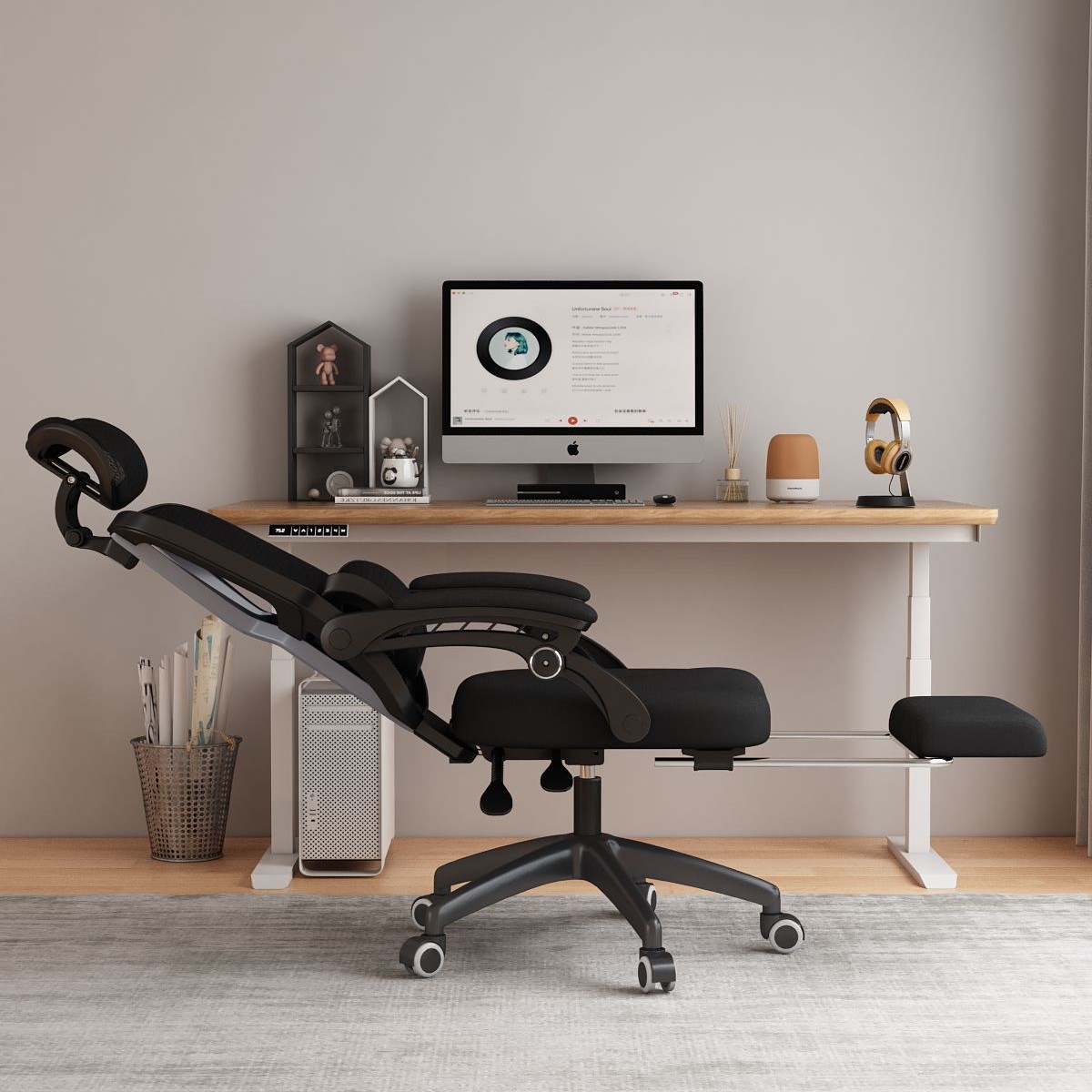 Cadre noir, style repose-pieds noir