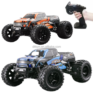 ホット1/16RCブラシレスビッグホイールオフロードトラック2.4G 4WD2CH LEDライト付き高速レーシングカー