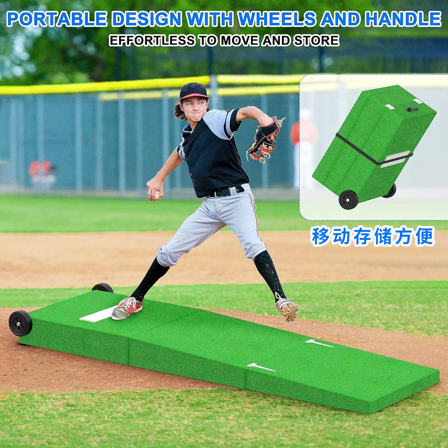 Almohadillas de pelota de práctica portátiles de béisbol y softbol Equipo de entrenamiento de lanzamiento y golpeo antideslizante