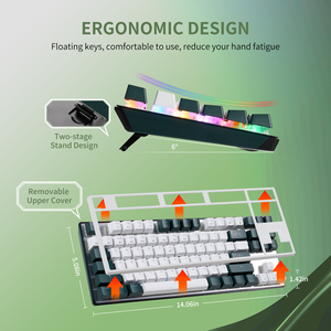 Teclado mecánico personalizado 104 teclas USB RGB retroiluminación Teclado mecánico para juegos para escritorio