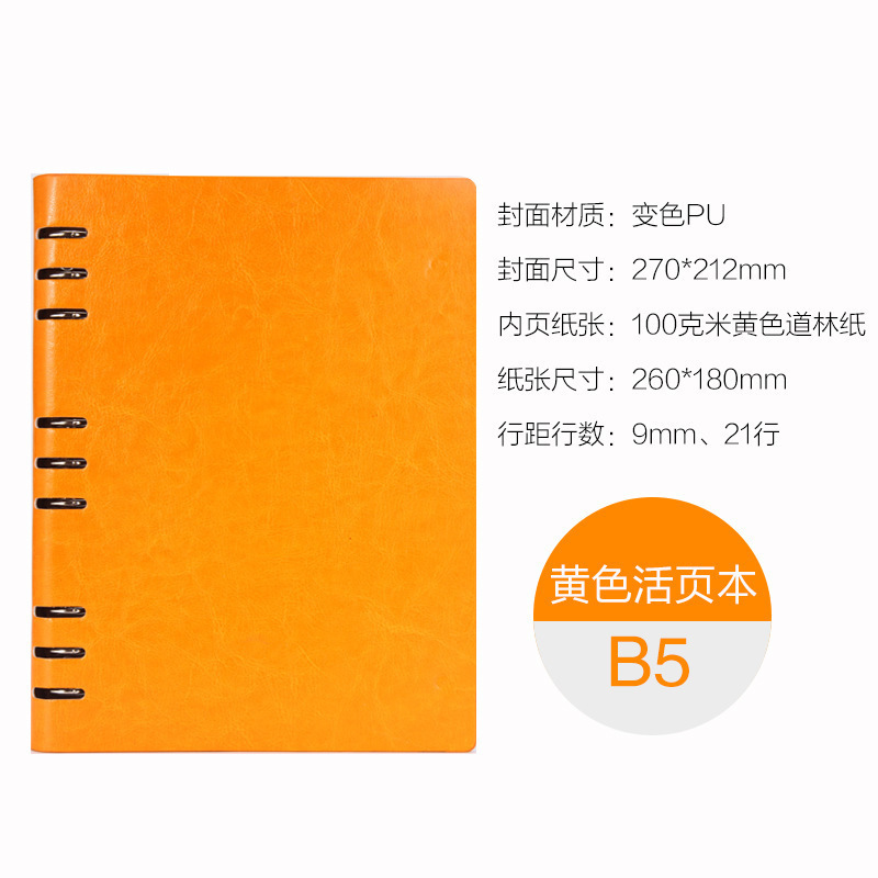 Feuille ample creuse B5 - Orange