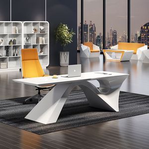 <span class=keywords><strong>Design</strong></span> moderno alto brilho branco escritório mobiliário computador casa chefe mesa