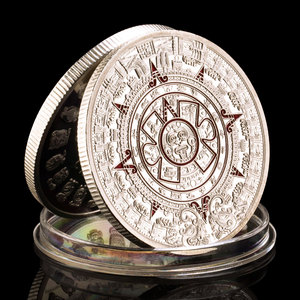 Gümüş kaplama Maya takvim sikke Maya uygarlık hatıra sikke tahsil hatıra madalya sanat dekorasyon için - Product Image 4