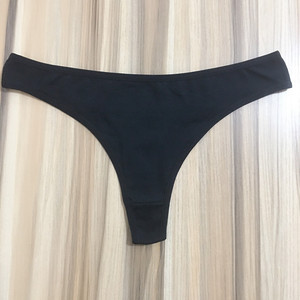 In Stock Women's Cotton <strong>G</strong>-<strong>String</strong> Panties Sexy Knitted Underwear with Solid Pattern Wholesale Plain Dyed Lingerie - Product Image 4
