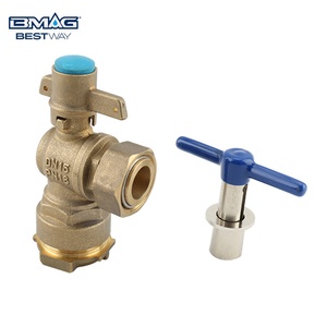BMAG DN15 PN16 1/2 "-2" açı tipi Antifraud kilitlenebilir pirinç küresel su vanası kilitlenebilir su sayacı vana ile anahtar - Product Image 3