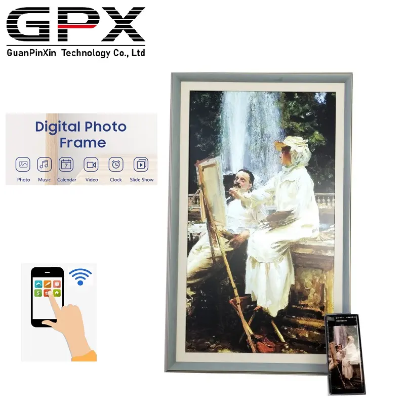 10 21.5 32 43 55 pollici più economico decorativo nft hd wifi android digital photo frame touch screen