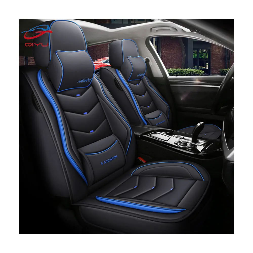 QIYU 1Set bantal penutup kursi mobil modis kursi penuh kulit mewah kualitas tinggi diskon besar-besaran untuk 5 tempat duduk SUV, truk, Sedan