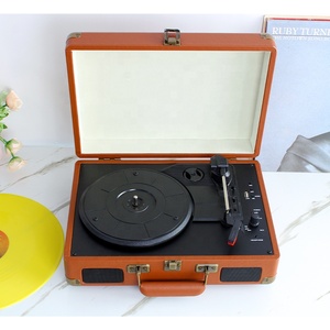 New Launched Home Audio Vinyl Player USB / BT Turntable Vinyl Records Player Semi-automatic Gramophone <strong>with</strong> External Speakers - Product Image 1