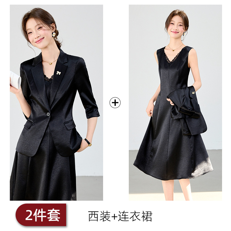 Black suit and black dress