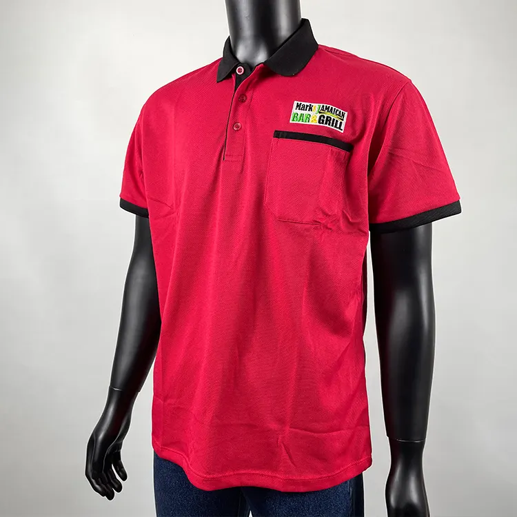 Custom Uniform Polo with Embroidery Logo Polo Shirt Short Sleeve Hotel Work wear Multi Color Restaurant & Bar Uniforms