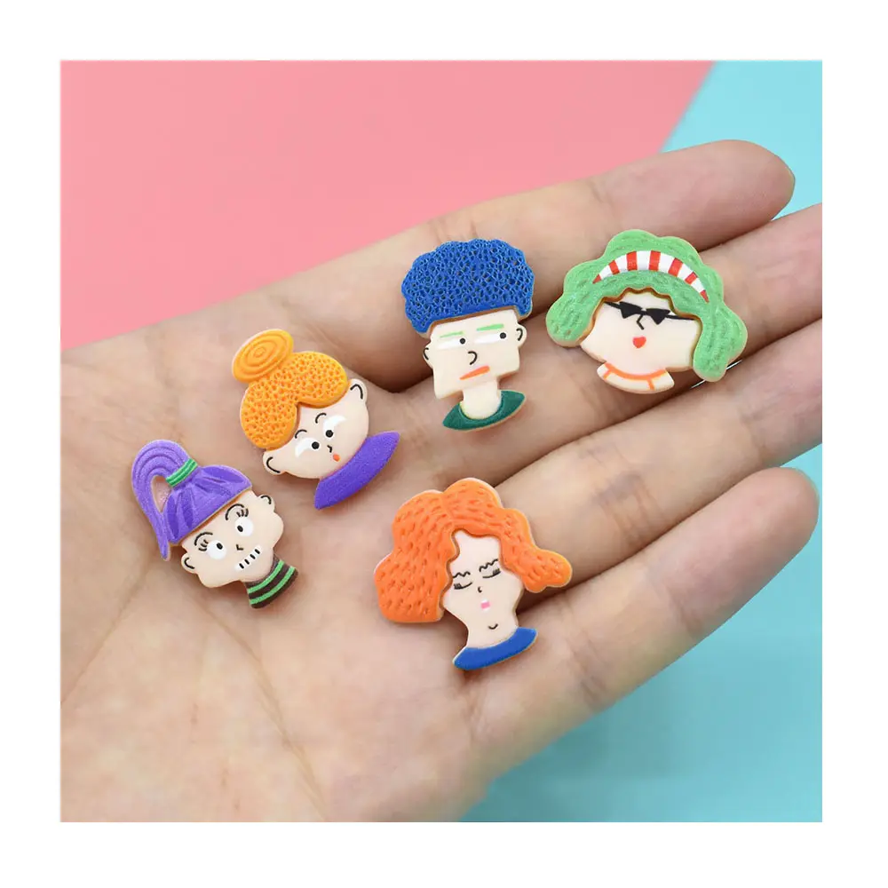 Character Resin Fashion Indian Boys and Girls Flatback Resin Charms For Slime Filler Doll Diy Craft Phone Case Hairclip Keychain