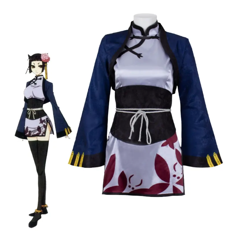 Ran Mao Cosplay Kostüm schwarz Butler Anime Kostüm Cheongsam-Anzug für Cosplay-Liebhaber Großhandel individuell