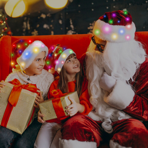 Neue Produkte DMX Programmier bare LED Weihnachts mütze Weihnachts mann Weihnachten Mehrfarbige Fernbedienung LED Weihnachts mütze