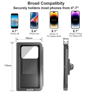 Vacuum Suction <strong>Cup</strong> <strong>360</strong> Degree Rotatable Waterproof Phone Holder Full-around Protection Shower Bathroom Phone Holder