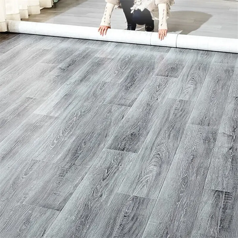 Rollo de suelo vinílico para uso comercial, alfombra impermeable de pvc con respaldo de fieltro y linóleo, barata