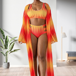 90622-MX69 popüler baskılı bayan 3 parça mayo yeni varış 2019 - Product Image 2