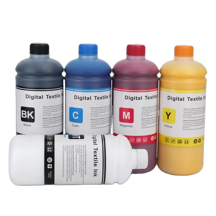 1000ML สีขาวเสื้อผ้าสิ่งทอหมึกสี DTG สำหรับ Epson Dx5 Dx6 Dx7 4720 5113 I3200 Xp600 1390 L800 L1800เครื่องพิมพ์หัวพิมพ์