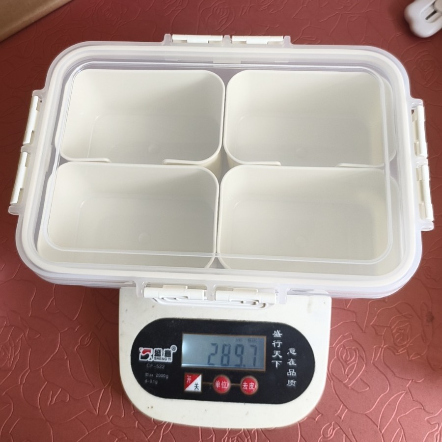 PP material, 4 compartments (boxed)