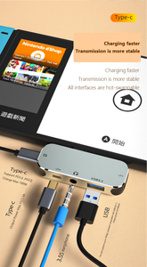 5合1 USB集线器c型耳机插孔适配器usb c音频适配器分离器usb c集线器适配器，适用于笔记本电脑和电话 - Product Image 3