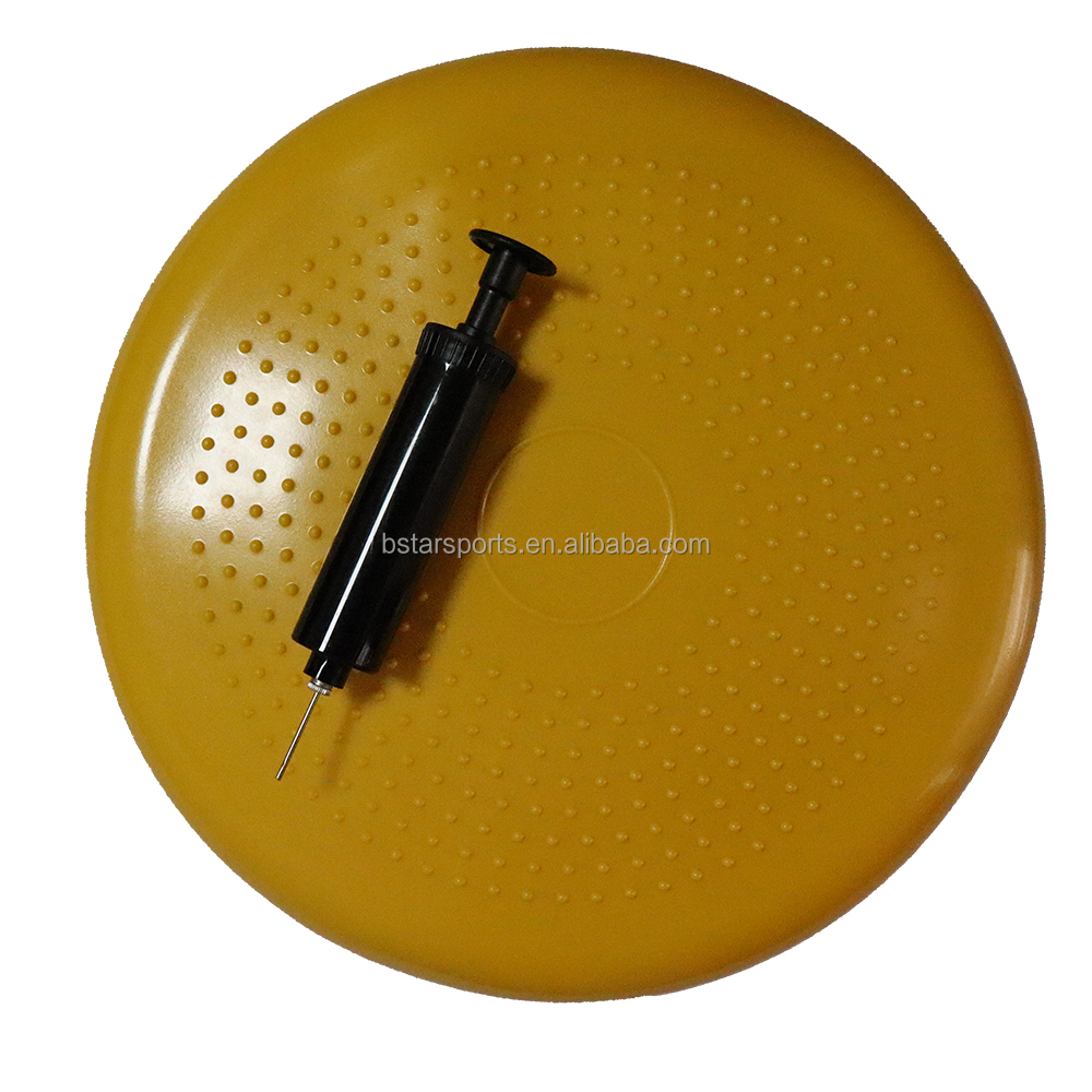 Coussin oscillant jaune avec pompe