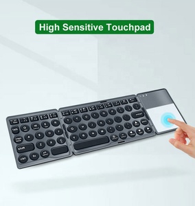 フレキシブルワイヤレス充電式キーボードミニポータブル折りたたみBluetoothキーボードBT 5.0タッチパッドキーボードタブレット電話用 - Product Image 5