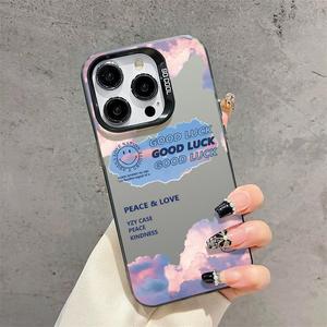 Iyi şanslar bulutlar baskılı çok serin özel Logo silikon TPU telefon kılıfı kapak iPhone 15 14 13 12 11 Pro Max artı - Product Image 5