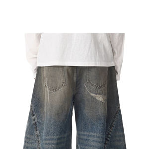 Hochwertige Herren-Jeans im Straight-Baggy-Stil, Streetwear Hip-Hop-Style mit Rissen und Destroyed-Look, Weites Bein - Product Image 4