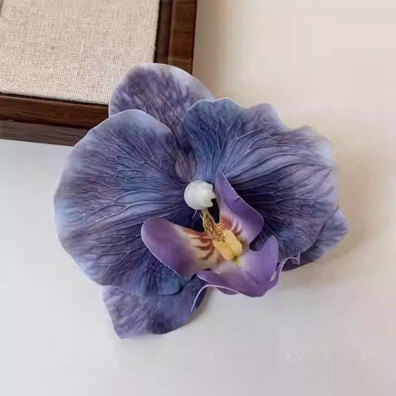 Dark blue hem phalaenopsis shoe buckle-plastic buckle