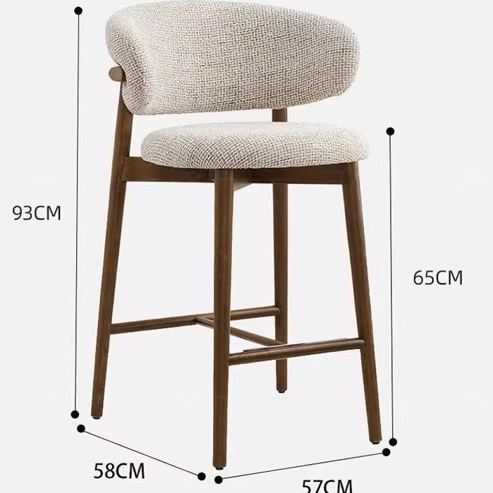 Style a-65 cm high-walnut linen fabric