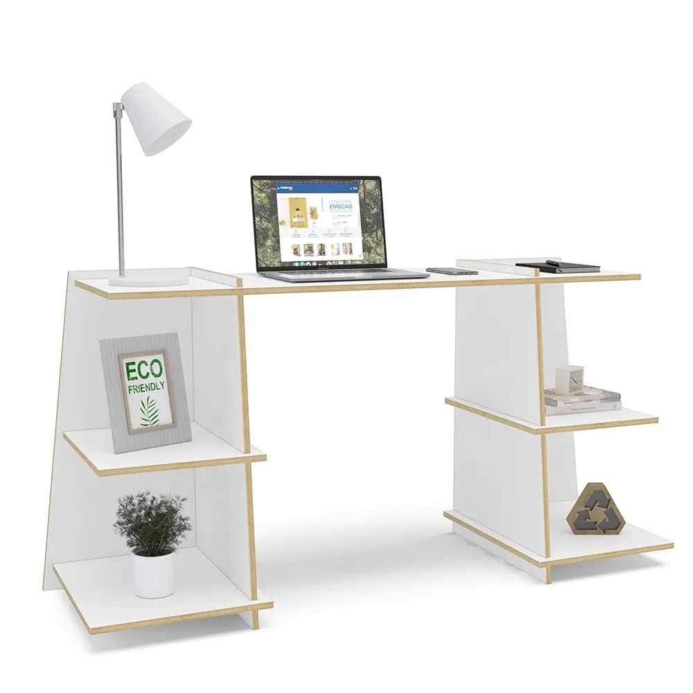 Modern Style FLORA desk/side table White/Plywood Wooden Home Furniture Particleboard Brazil Design Super Easy Assembling