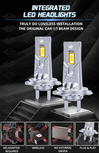 HAIZG benzersiz tasarım tak ve çalıştır D8 Led far H7 H11 H4 doğrudan tak orijinal 1:1 boyutu tasarım Led far - Product Image 5