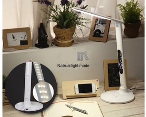 Modern Touch Control LED Table <strong>Lamp</strong> Nice Style Foldable with White Shade <strong>Time</strong> Date Temperature &amp; Week Clock for Study &amp; Work - Product Image 6